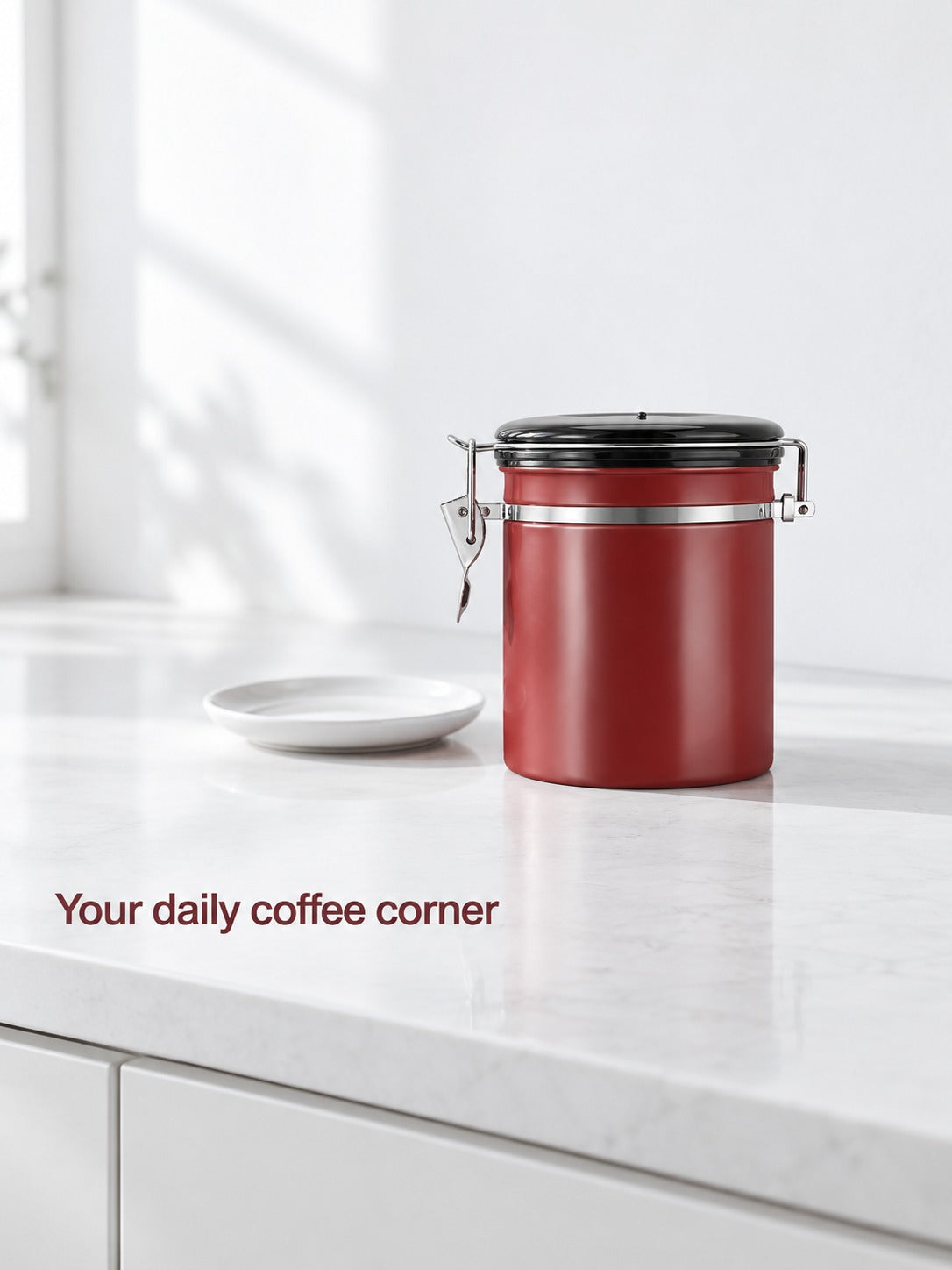 Airtight Coffee Canister 1.5L for Beans and Grounds