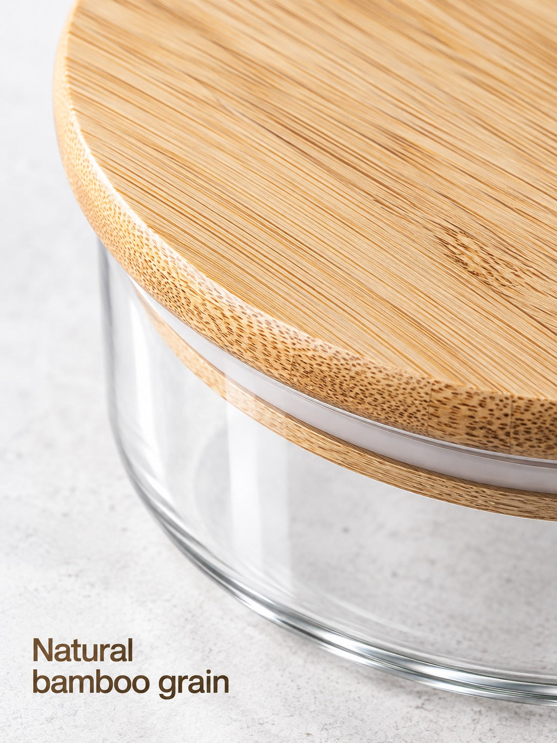 Airtight Glass Food Storage Jars with Bamboo Lids Set