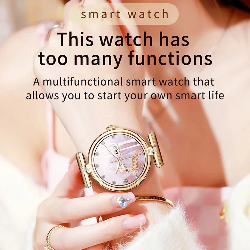 Women's Fitness Smartwatch with Rose Gold Bracelet
