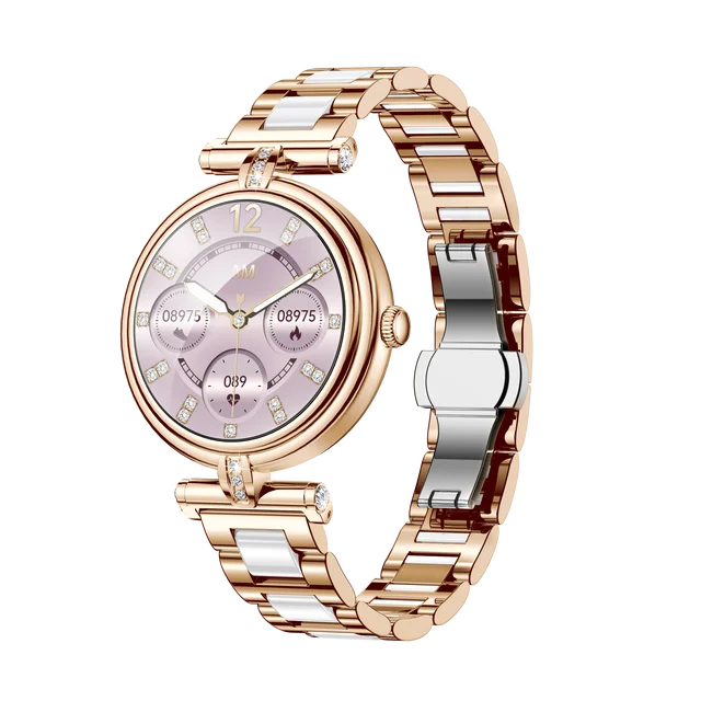 Women's Fitness Smartwatch with Rose Gold Bracelet