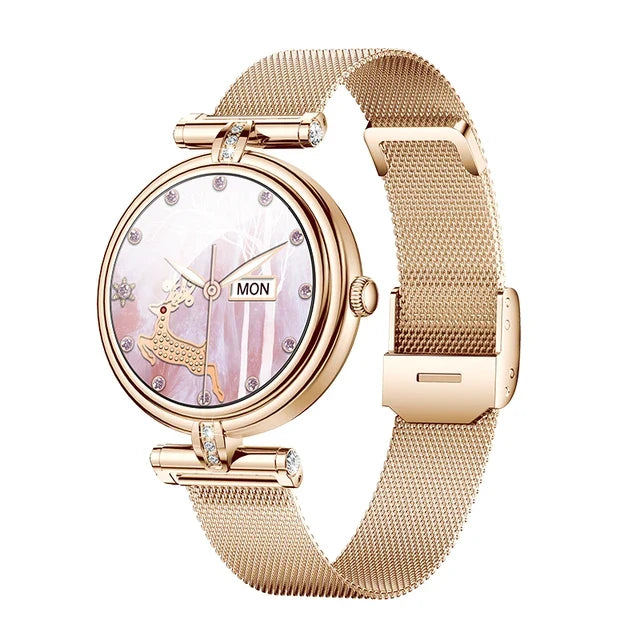 Women's Fitness Smartwatch with Rose Gold Bracelet