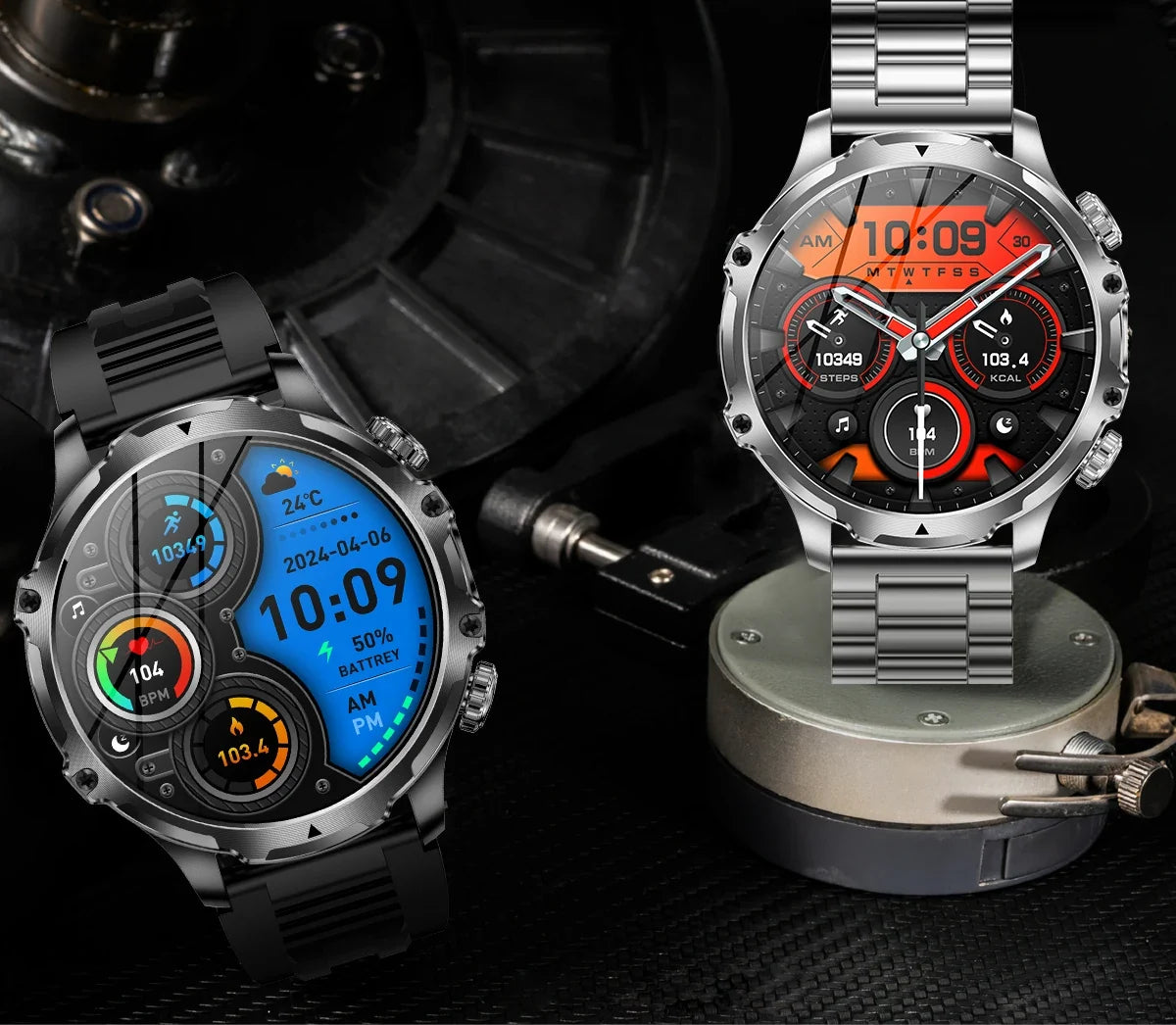 Rugged Smartwatch with LED Flashlight & Bluetooth Calling