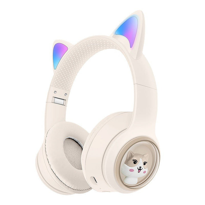 Cat Ear Bluetooth Headphones for Kids with LED Lights