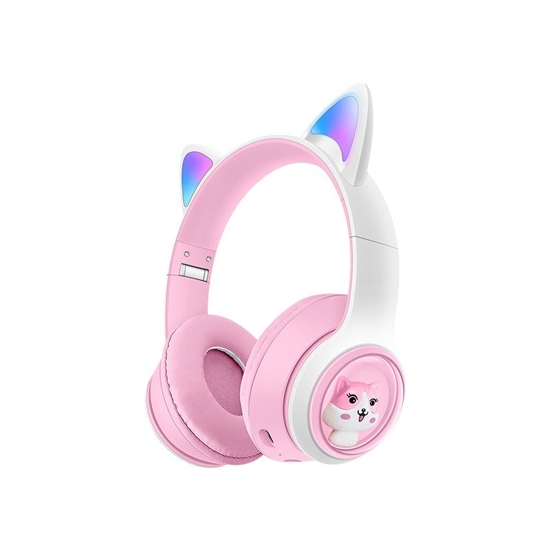 Cat Ear Wireless Headphones with LED Lights, BT 5.3