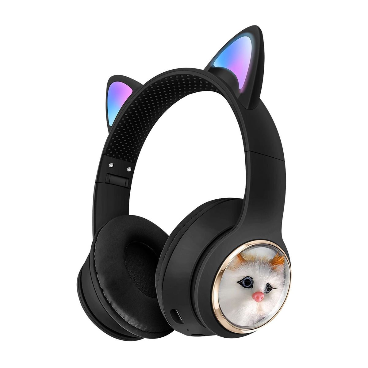 Foldable Cat Ear Bluetooth Headphones with LED Ears