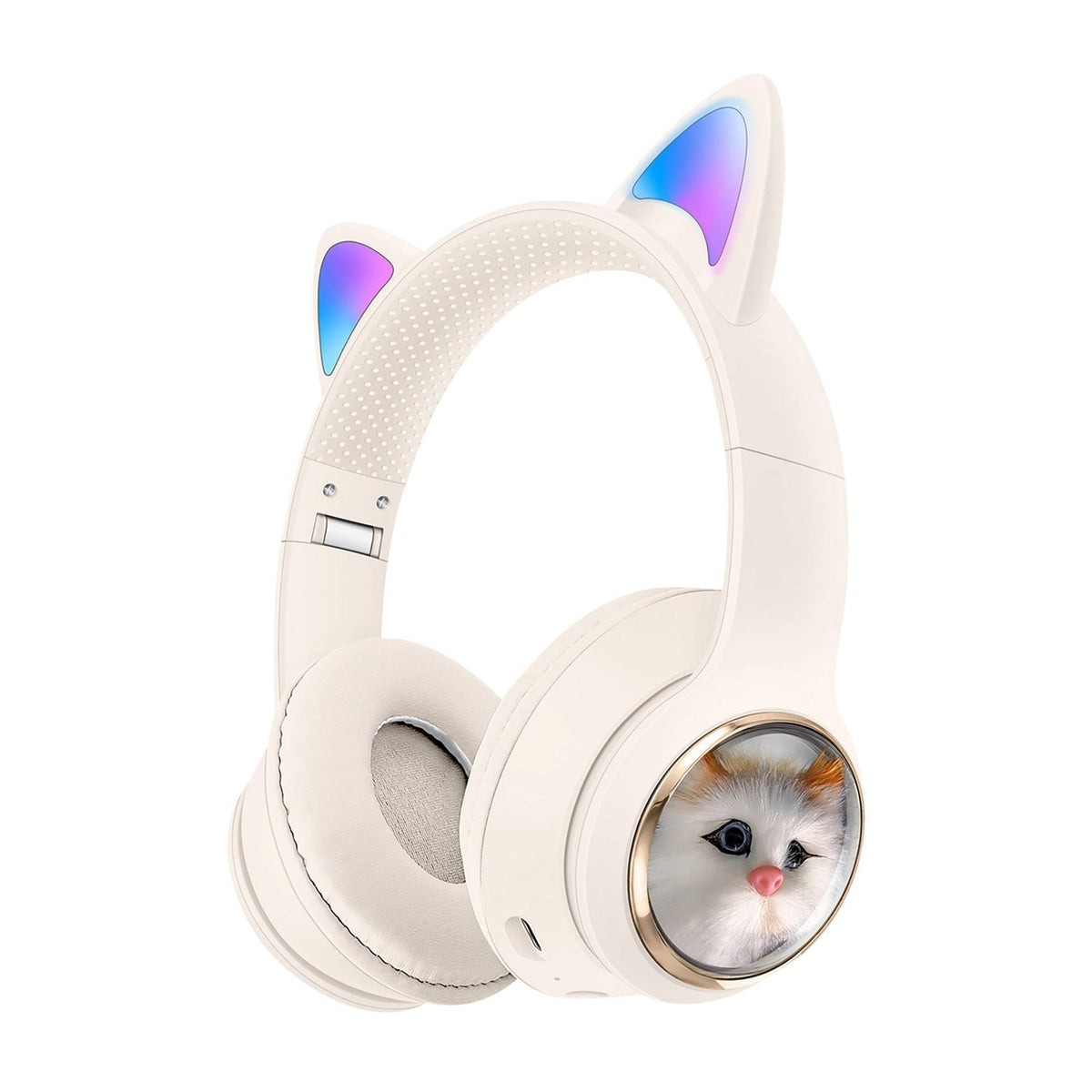 Foldable Cat Ear Bluetooth Headphones with LED Ears