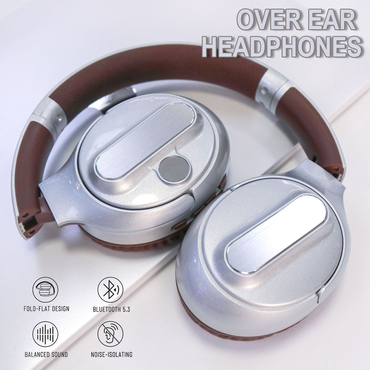 Retro Bluetooth Headphones With LED Battery Display