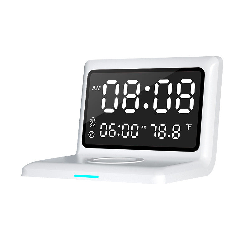 Wireless Charger Alarm Clock with 15W Fast Charging