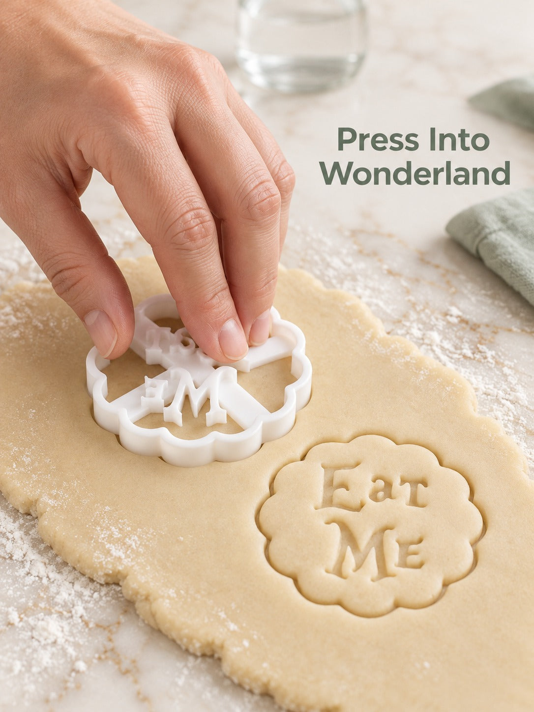 Alice in Wonderland Cookie Cutters Set of 3 Embossed