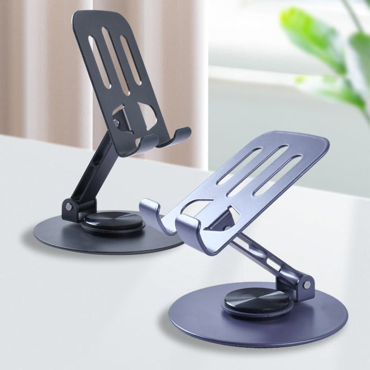 Desktop Phone Stand, 360 Rotating Metal Foldable Holder