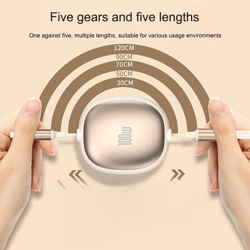 Retractable 3-in-1 Charging Cable with 100W Fast Charge