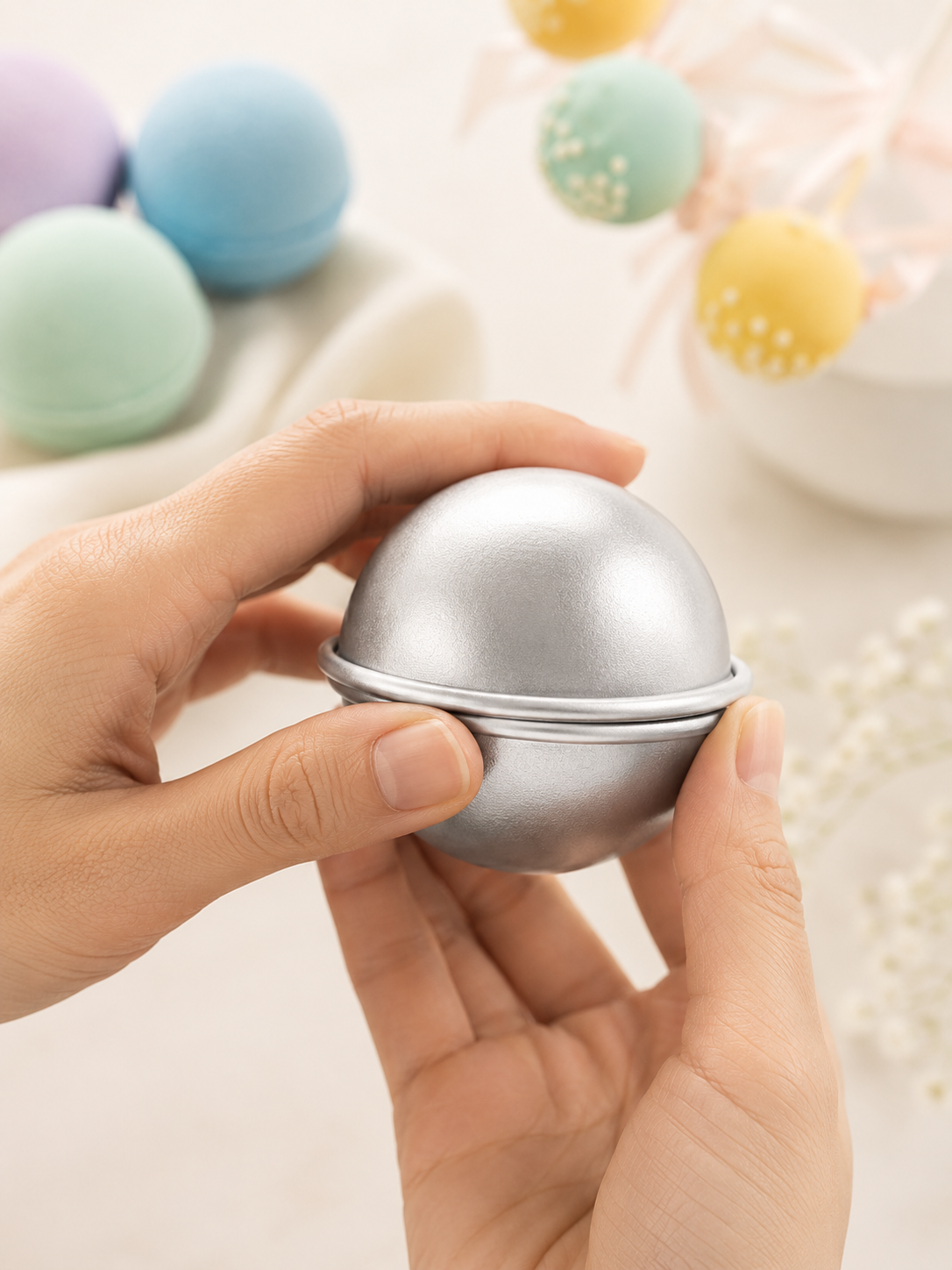 Aluminum Bath Bomb Molds 6-Pack — 3D Sphere DIY Kit