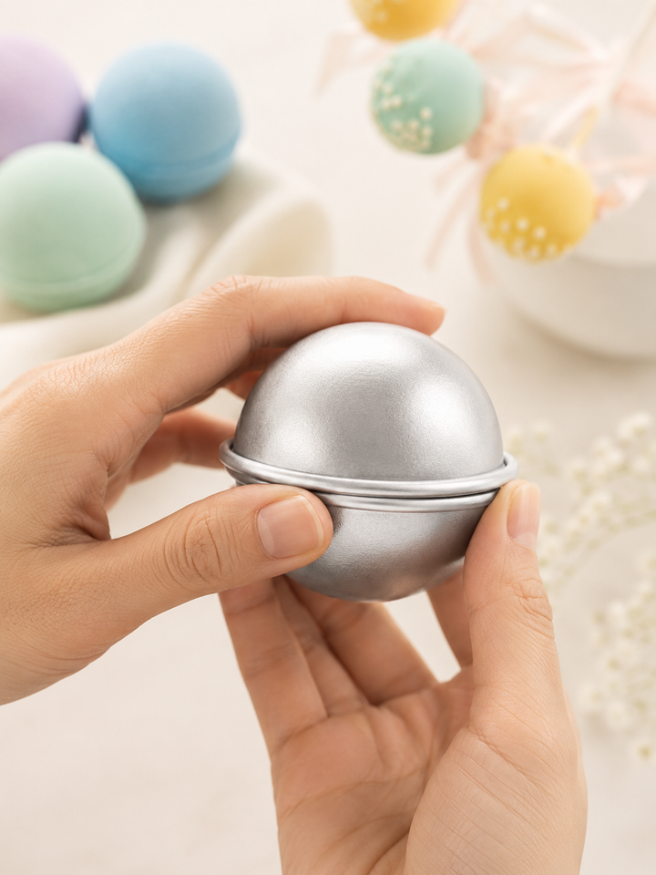 Aluminum Bath Bomb Molds 6-Pack — 3D Sphere DIY Kit