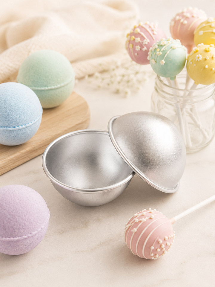 Aluminum Bath Bomb Molds 6-Pack — 3D Sphere DIY Kit