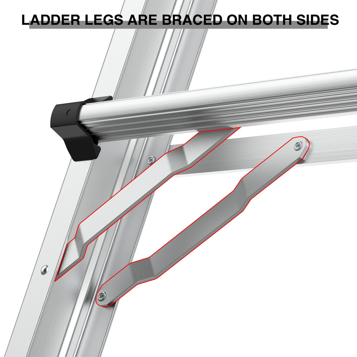 Multi-Position Aluminum Ladder with Wheels, 22 FT