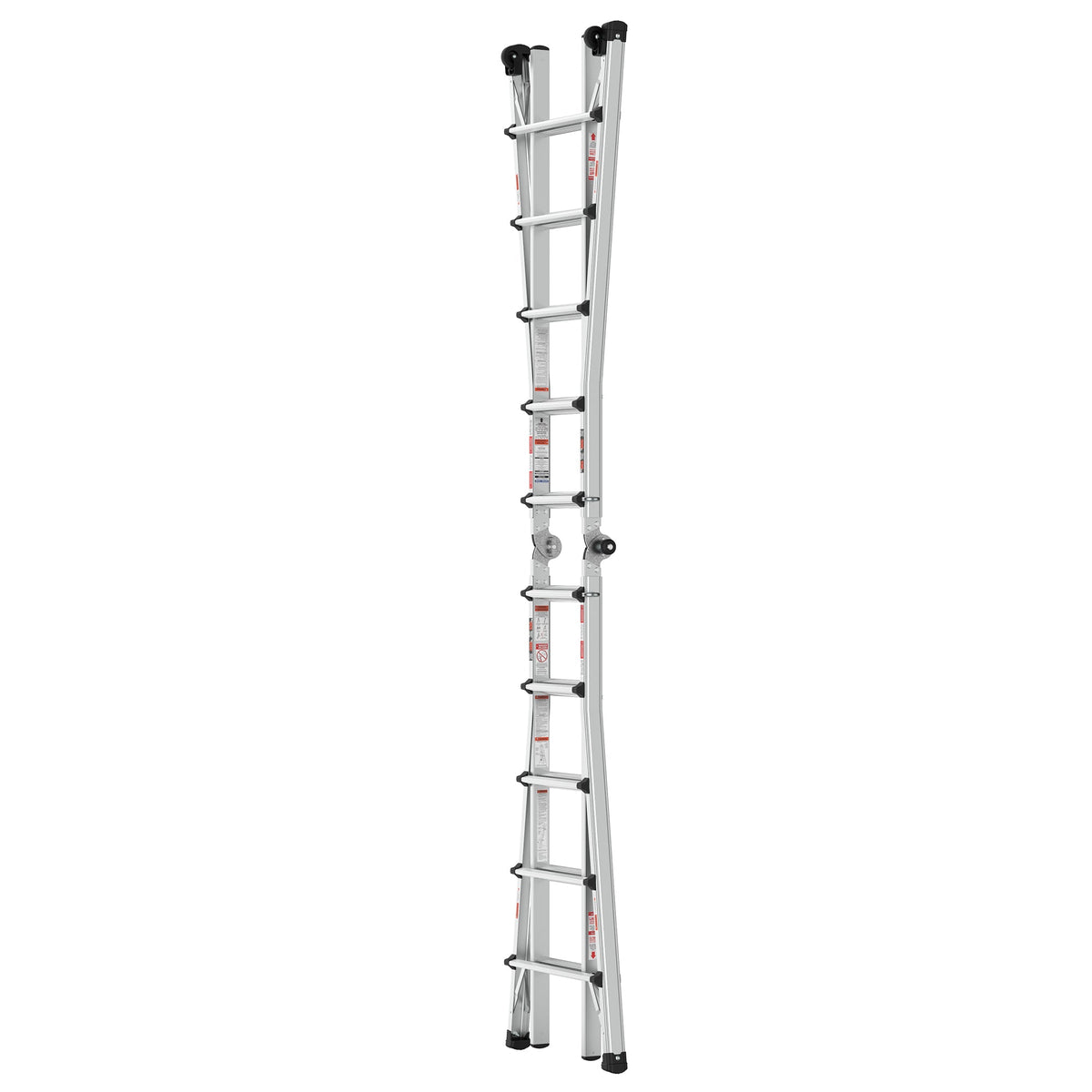 Multi-Position Aluminum Ladder with Wheels, 22 FT