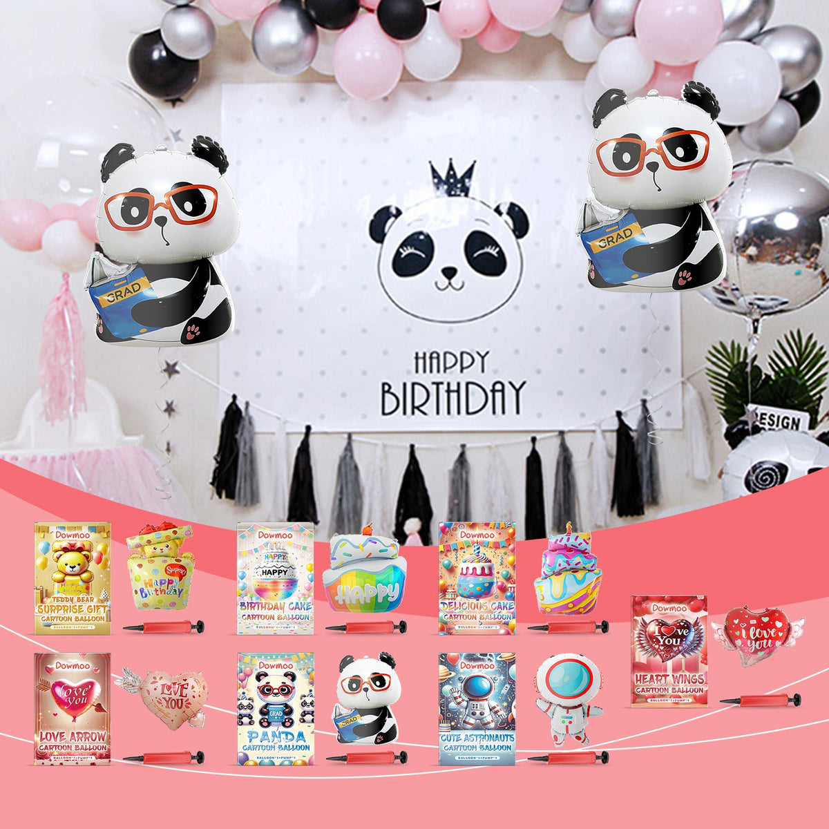 Themed Party Balloon Set With Hand Pump For Celebrations