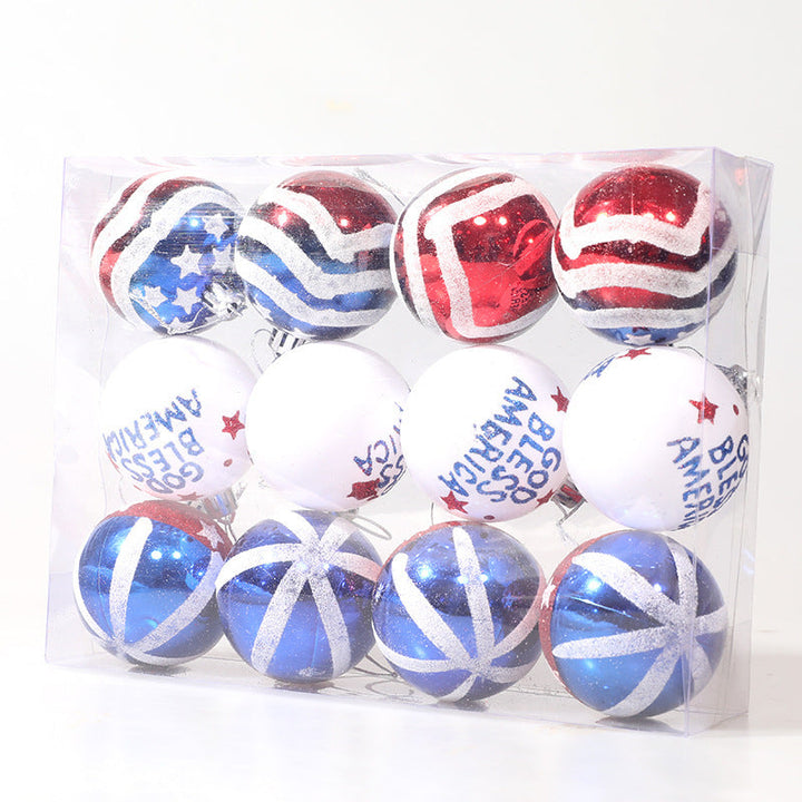 Patriotic Christmas Ornaments Set for Festive Trees