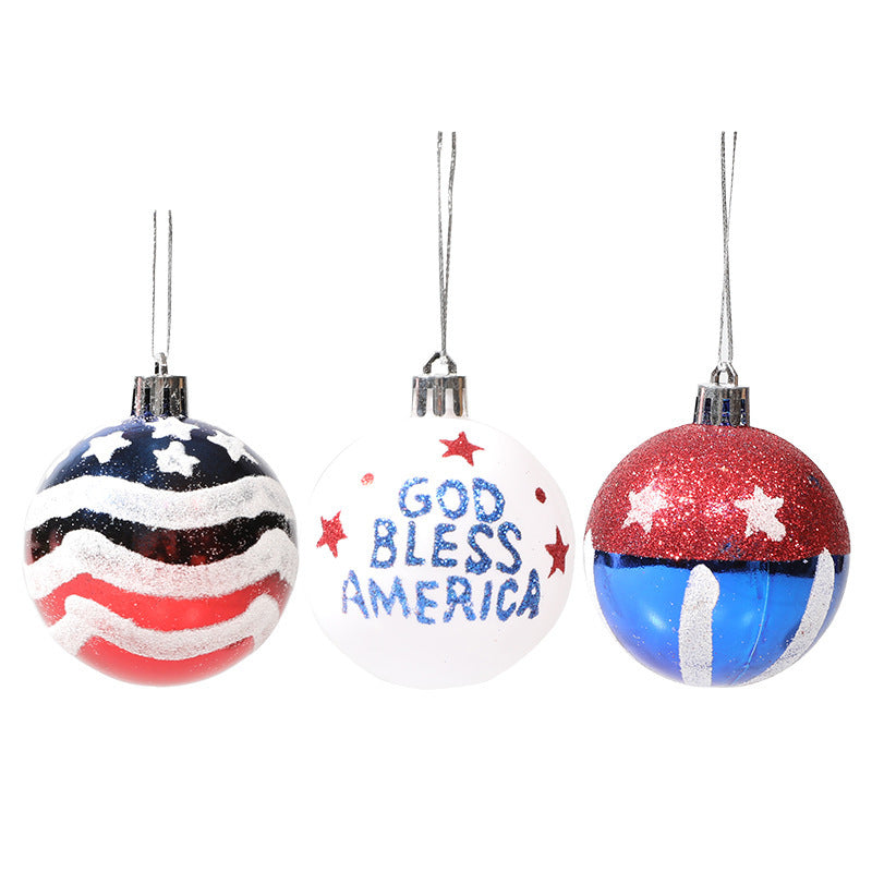 Patriotic Christmas Ornaments Set for Festive Trees