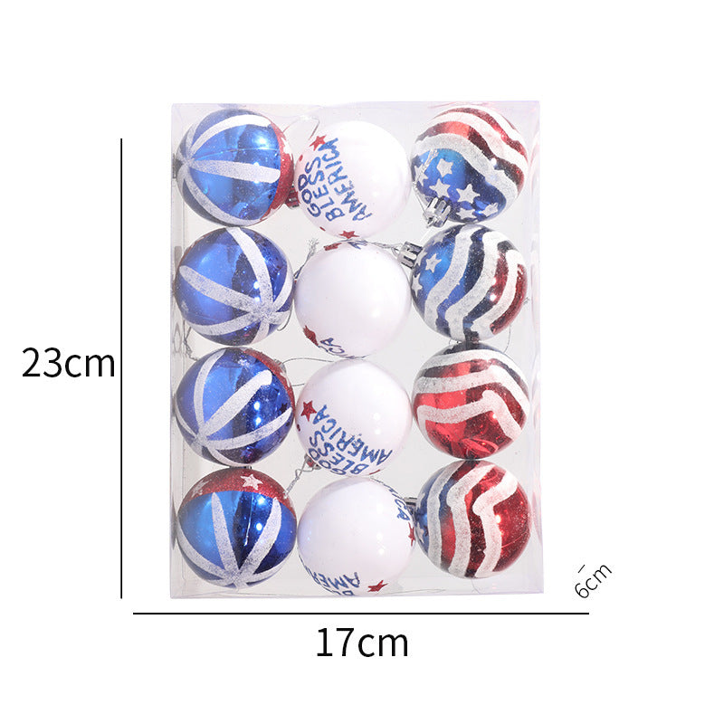 Patriotic Christmas Ornaments Set for Festive Trees