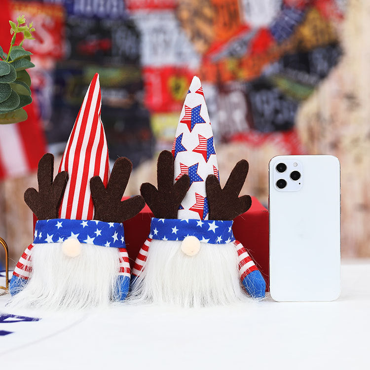 Patriotic Light-Up Gnome Pair for Fourth of July
