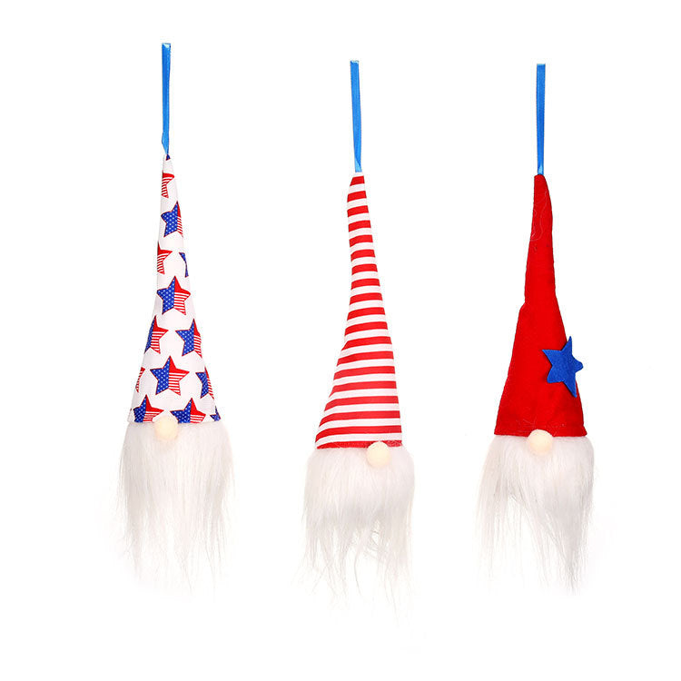 Patriotic Gnome Ornaments With Light-Up Holiday Charm