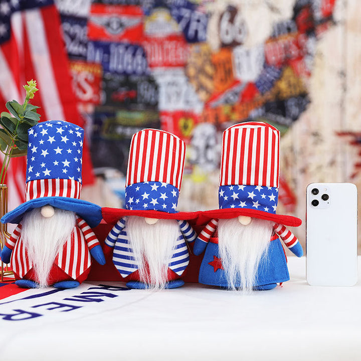 Patriotic Gnome Plush Doll for Fourth of July Decor