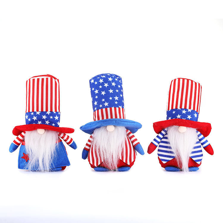 Patriotic Gnome Plush Doll for Fourth of July Decor