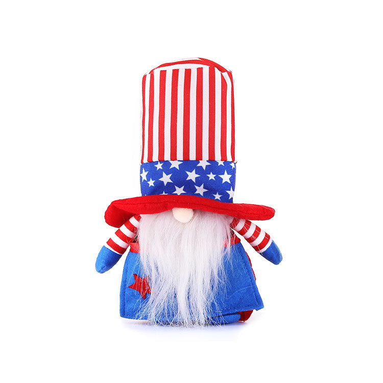 Patriotic Gnome Plush Doll for Fourth of July Decor