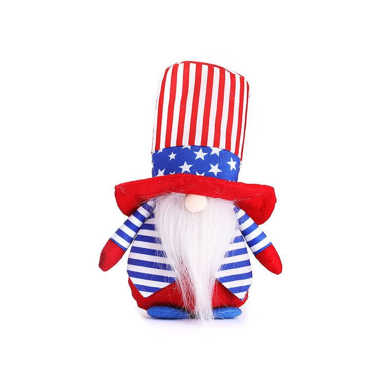 Patriotic Gnome Plush Doll for Fourth of July Decor