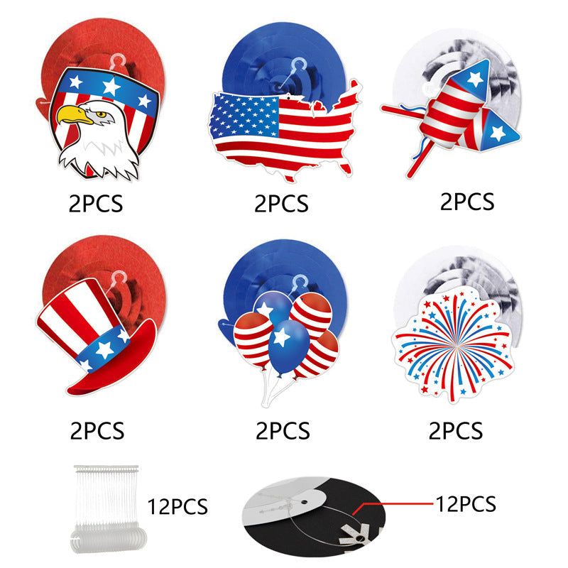 Fourth of July Hanging Decorations | 12-Piece Party Set
