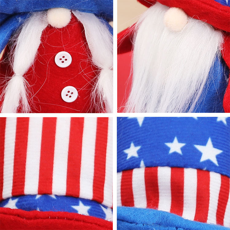Patriotic Gnome Doll Pair for Holiday Tabletop Decor