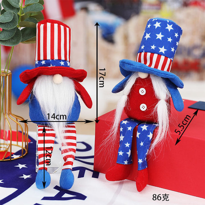 Patriotic Gnome Doll Pair for Holiday Tabletop Decor
