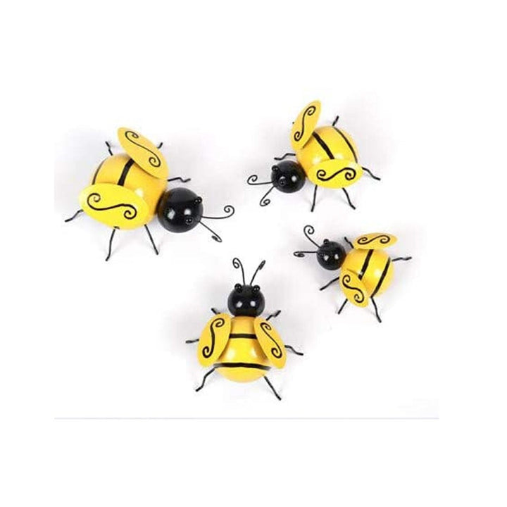 Metal Bee Wall Decor Set of 4 for Rustic Garden Charm
