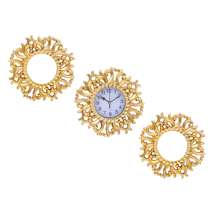 Vintage Wall Clock Mirror Set for Elegant Wall Decor