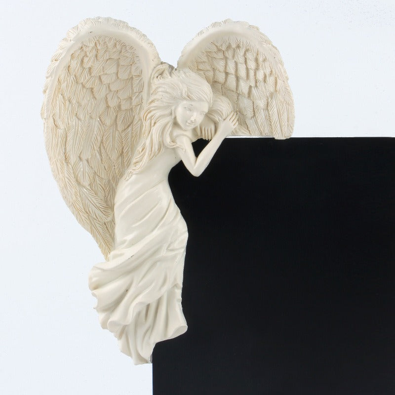 Angel Wall Decor With Sculpted Ivory Wing Accent Piece