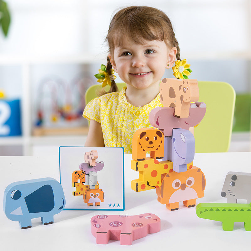 Wooden Animal Stacking Toy for Creative Skill-Building