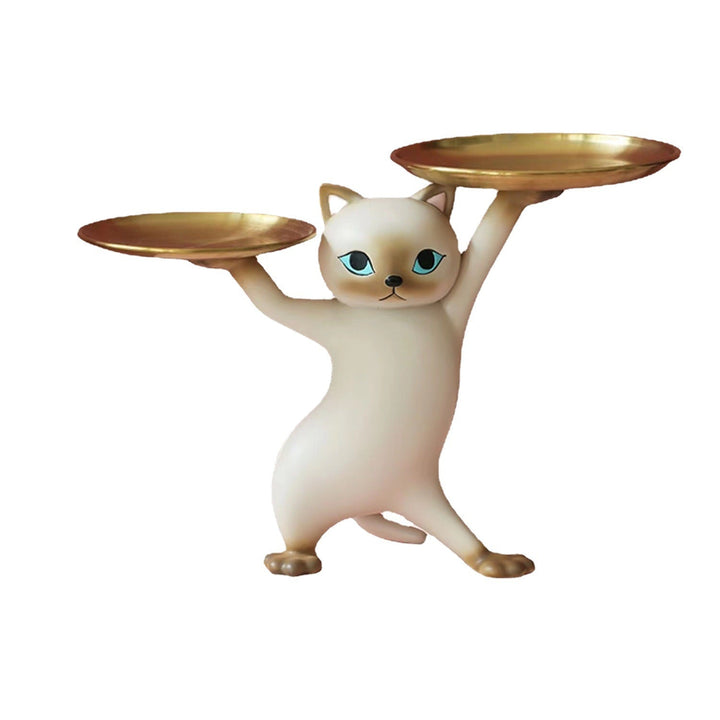 Cat-Shaped Double Tray for Whimsical Entryway Storage
