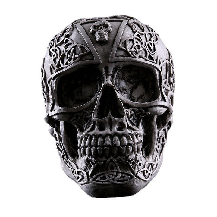 Celtic Resin Skull Ornament for Gothic Home Displays