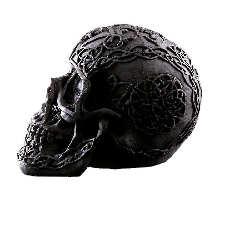 Celtic Resin Skull Ornament for Gothic Home Displays