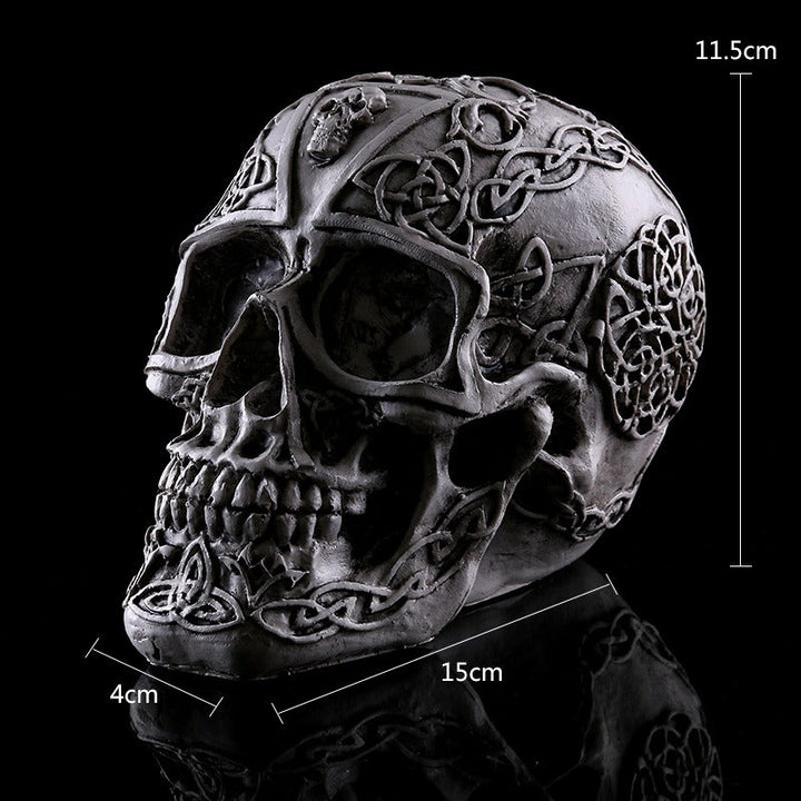 Celtic Resin Skull Ornament for Gothic Home Displays