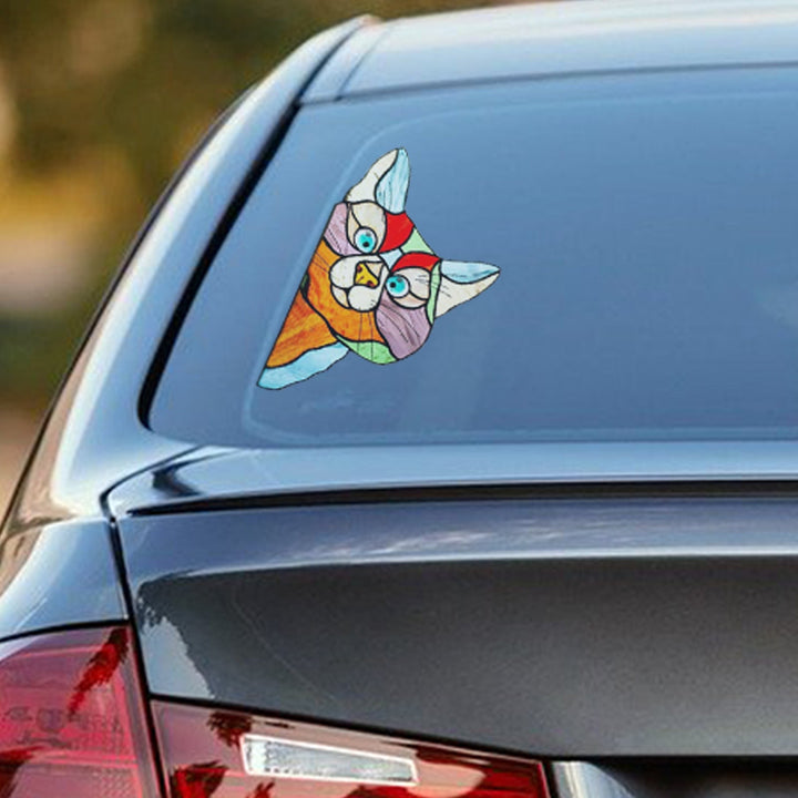 Cat Window Sticker – Colorful Peel-and-Stick Décor