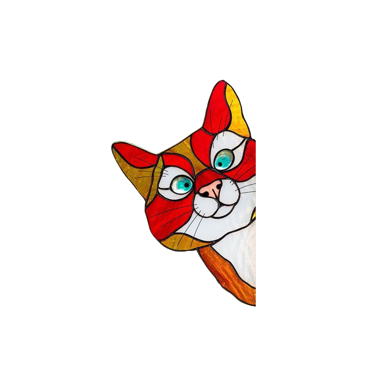 Cat Window Sticker – Colorful Peel-and-Stick Décor