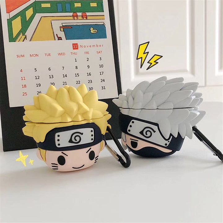 Naruto Anime AirPods 1 & 2 Silicone Case with Clip Hook