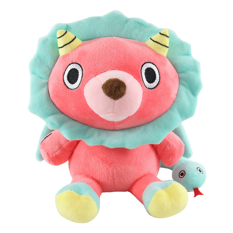 Anime Plush Toy Duo With Colorful Companion Display