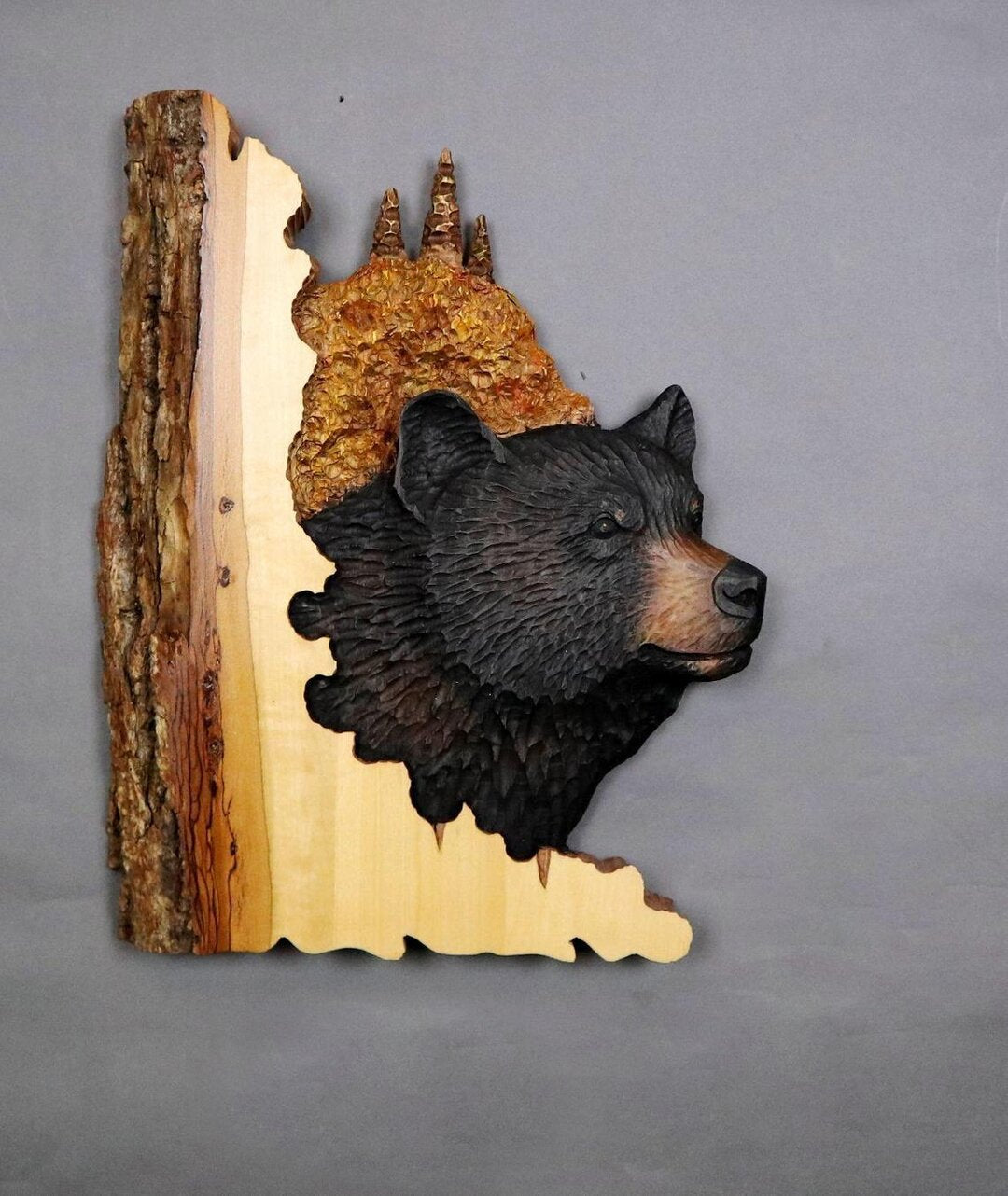 Carved Wood Wildlife Wall Art for Rustic Home Decor