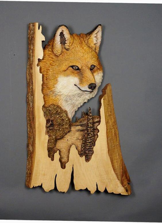 Carved Wood Wildlife Wall Art for Rustic Home Decor