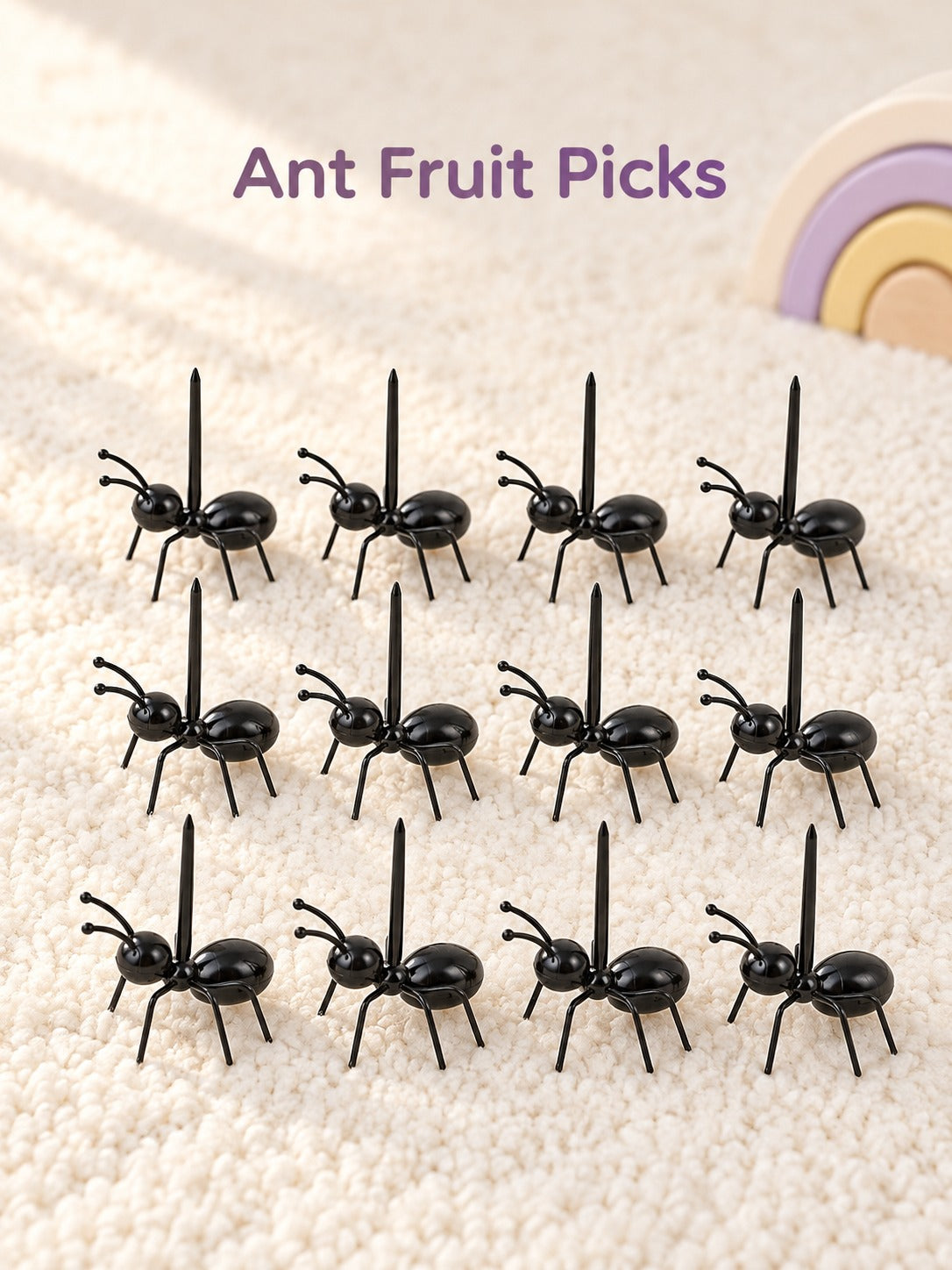 Ant Fruit Picks Set of 12 for Kids' Parties & Snacks