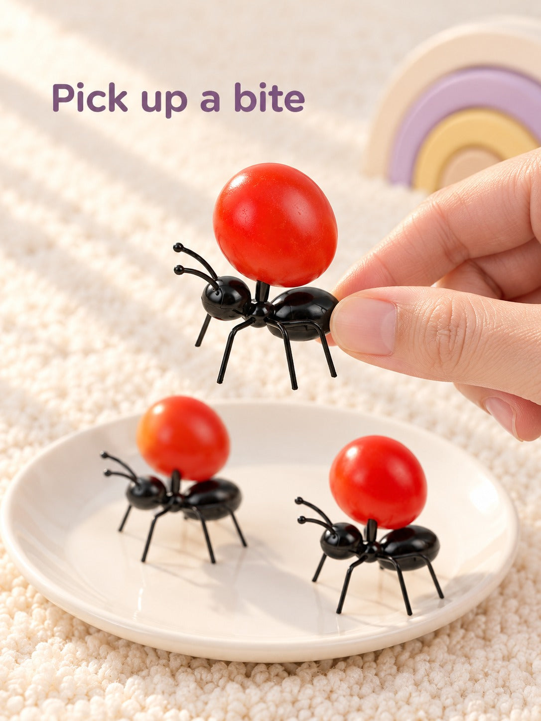 Ant Fruit Picks Set of 12 for Kids' Parties & Snacks