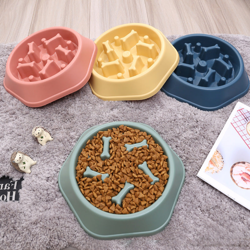 Slow Feeder Pet Bowl for Gobblers & Cleaner Mealtimes